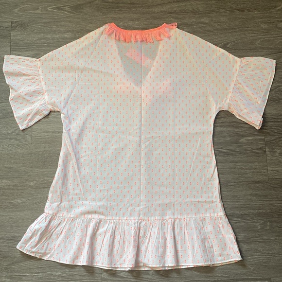 Lilly Pulitzer Kipper Coverup, NWT, Size S/M, Neon Clip, Tangelo, Coral & White - Picture 6 of 8